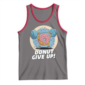 Donut Give Up Tank Top Funny Gym Workout Donut Lover Gift TS12 Deep Heather Red Print Your Wear