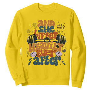 And She Lifted Heavily Ever After Sweatshirt Funny Gym Workout Gift TS12 Daisy Print Your Wear