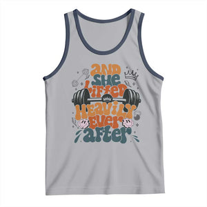 And She Lifted Heavily Ever After Tank Top Funny Gym Workout Gift TS12 Athletic Heather Navy Print Your Wear