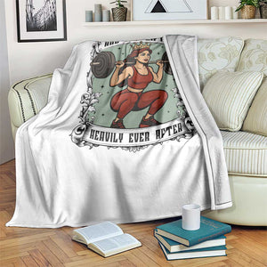 And She Lifted Heavily Ever After Throw Blanket Women Weightlifting Humor Gift TS12 Print Your Wear