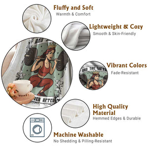 And She Lifted Heavily Ever After Throw Blanket Women Weightlifting Humor Gift TS12 Print Your Wear