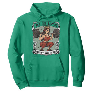 And She Lifted Heavily Ever After Hoodie Women Weightlifting Humor Gift TS12 Irish Green Print Your Wear