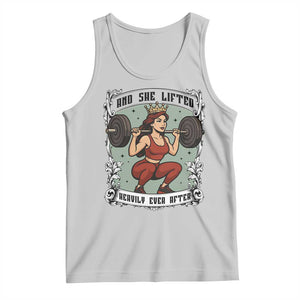 And She Lifted Heavily Ever After Tank Top Women Weightlifting Humor Gift TS12 Ash Print Your Wear