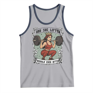 And She Lifted Heavily Ever After Tank Top Women Weightlifting Humor Gift TS12 Athletic Heather Navy Print Your Wear