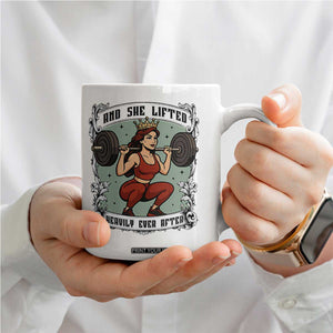And She Lifted Heavily Ever After Coffee Mug Women Weightlifting Humor Gift TS12 Print Your Wear