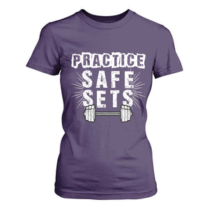 Practice Safe Sets T Shirt For Women Funny Gym Workout Gift TS12 Purple Print Your Wear