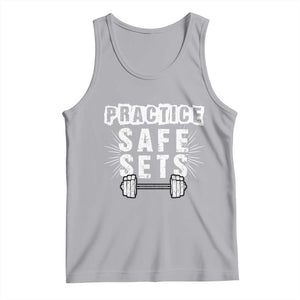 Practice Safe Sets Tank Top Funny Gym Workout Gift TS12 Athletic Heather Print Your Wear