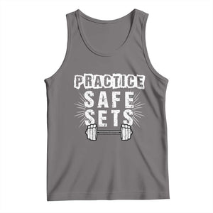 Practice Safe Sets Tank Top Funny Gym Workout Gift TS12 Deep Heather Print Your Wear