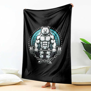 Funny Gym Workout Humor Throw Blanket Cute Weightlifting Bear Gift TS12 Print Your Wear