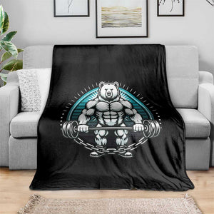 Funny Gym Workout Humor Throw Blanket Cute Weightlifting Bear Gift TS12 Print Your Wear