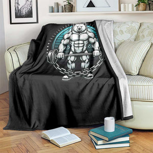 Funny Gym Workout Humor Throw Blanket Cute Weightlifting Bear Gift TS12 Print Your Wear