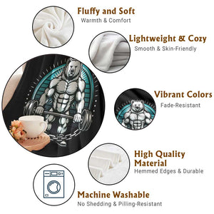 Funny Gym Workout Humor Throw Blanket Cute Weightlifting Bear Gift TS12 Print Your Wear