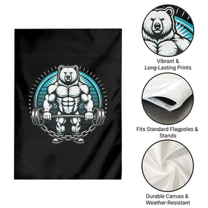 Funny Gym Workout Humor Garden Flag Cute Weightlifting Bear Gift TS12 Print Your Wear