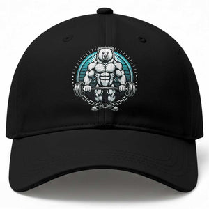 Funny Gym Workout Humor Baseball Cap Cute Weightlifting Bear Gift TS12 Print Your Wear