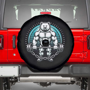 Funny Gym Workout Humor Spare Tire Cover Cute Weightlifting Bear Gift TS12 Black Print Your Wear
