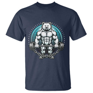 Funny Gym Workout Humor T Shirt Cute Weightlifting Bear Gift TS12 Navy Print Your Wear