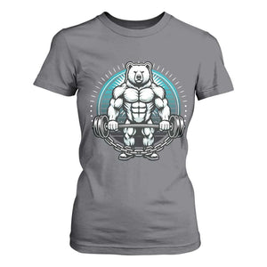 Funny Gym Workout Humor T Shirt For Women Cute Weightlifting Bear Gift TS12 Charcoal Print Your Wear
