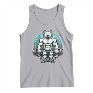 Funny Gym Workout Humor Tank Top Cute Weightlifting Bear Gift TS12 Athletic Heather Print Your Wear