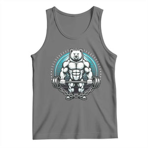 Funny Gym Workout Humor Tank Top Cute Weightlifting Bear Gift TS12 Black Heather Print Your Wear