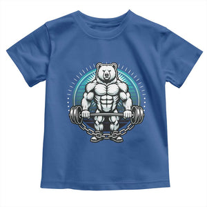 Funny Gym Workout Humor Toddler T Shirt Cute Weightlifting Bear Gift TS12 Royal Blue Print Your Wear