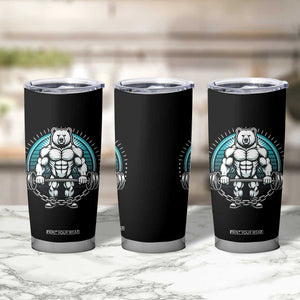 Funny Gym Workout Humor Tumbler Cup Cute Weightlifting Bear Gift TS12 Print Your Wear