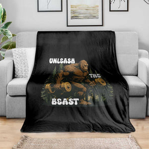Unleash The Beast Throw Blanket Funny Bigfoot Fitness Workout Gift TS12 Print Your Wear