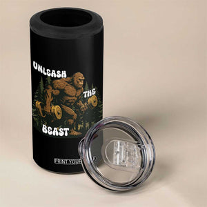 Unleash The Beast 4 in 1 Can Cooler Tumbler Funny Bigfoot Fitness Workout Gift TS12 Print Your Wear