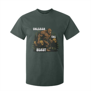 Unleash The Beast T Shirt For Kid Funny Bigfoot Fitness Workout Gift TS12 Dark Forest Green Print Your Wear