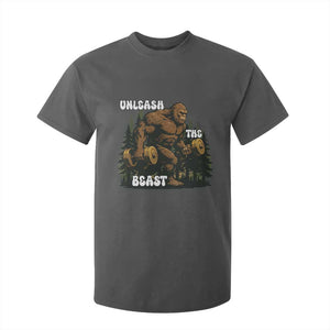 Unleash The Beast T Shirt For Kid Funny Bigfoot Fitness Workout Gift TS12 Dark Heather Print Your Wear