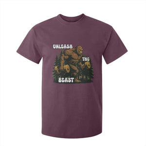 Unleash The Beast T Shirt For Kid Funny Bigfoot Fitness Workout Gift TS12 Maroon Print Your Wear