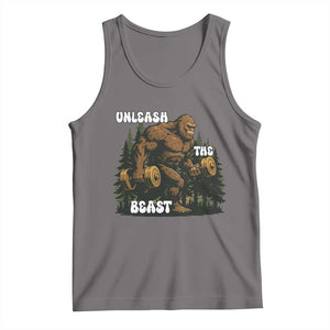 Unleash The Beast Tank Top Funny Bigfoot Fitness Workout Gift TS12 Deep Heather Print Your Wear