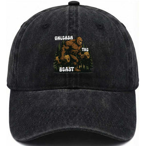 Unleash The Beast Washed Cotton Baseball Cap Funny Bigfoot Fitness Workout Gift TS12 Print Your Wear