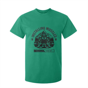 Installing Muscles Please Wait T Shirt For Kid Bigfoot Funny Gym Workout Gift TS12 Irish Green Print Your Wear