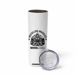Installing Muscles Please Wait Skinny Tumbler Bigfoot Funny Gym Workout Gift TS12 Print Your Wear