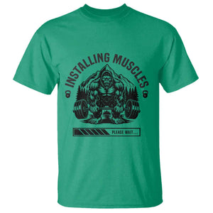 Installing Muscles Please Wait T Shirt Bigfoot Funny Gym Workout Gift TS12 Irish Green Print Your Wear