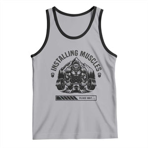 Installing Muscles Please Wait Tank Top Bigfoot Funny Gym Workout Gift TS12 Athletic Heather Black Print Your Wear