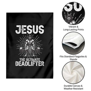 Funny Christian Gym Gift Garden Flag Jesus The Ultimate Deadlifter TS12 Print Your Wear