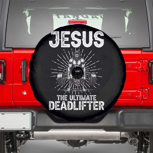 Funny Christian Gym Gift Spare Tire Cover Jesus The Ultimate Deadlifter TS12 Black Print Your Wear