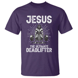 Funny Christian Gym Gift T Shirt Jesus The Ultimate Deadlifter TS12 Purple Print Your Wear