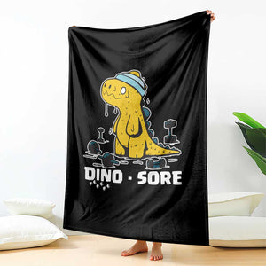 Dino Sore Throw Blanket Funny Dinosaur Workout Gift TS12 Print Your Wear