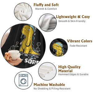 Dino Sore Throw Blanket Funny Dinosaur Workout Gift TS12 Print Your Wear