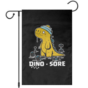 Dino Sore Garden Flag Funny Dinosaur Workout Gift TS12 Black Print Your Wear