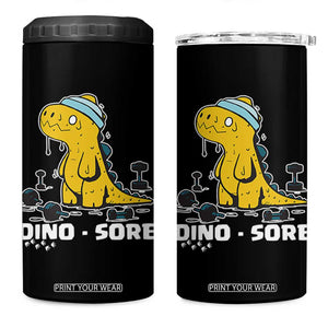 Dino Sore 4 in 1 Can Cooler Tumbler Funny Dinosaur Workout Gift TS12 One Size: 16 oz Black Print Your Wear