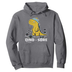 Dino Sore Hoodie Funny Dinosaur Workout Gift TS12 Charcoal Print Your Wear