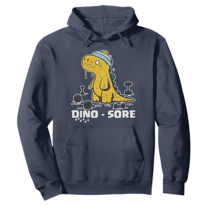 Dino Sore Hoodie Funny Dinosaur Workout Gift TS12 Navy Print Your Wear