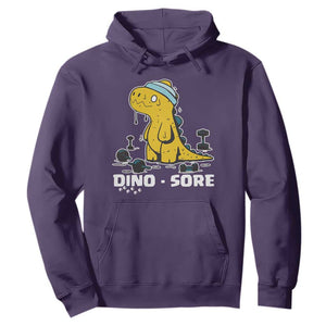 Dino Sore Hoodie Funny Dinosaur Workout Gift TS12 Purple Print Your Wear