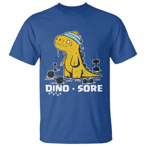 Dino Sore T Shirt Funny Dinosaur Workout Gift TS12 Royal Blue Print Your Wear