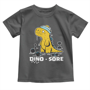 Dino Sore Toddler T Shirt Funny Dinosaur Workout Gift TS12 Dark Heather Print Your Wear