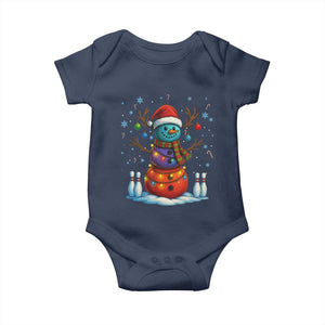 Funny Bowling Christmas Baby Onesie Gift For Bowler TS12 Navy Print Your Wear