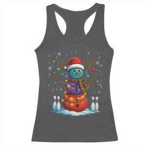 Funny Bowling Christmas Racerback Tank Top Gift For Bowler TS12 Dark Heather Print Your Wear